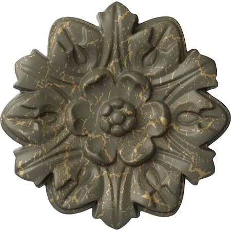 Ekena Millwork Emery Leaf Ceiling Medallion, Hand-Painted Witch Hazel Crackle, 7 5/8"OD x 1"P CM07EMWHC